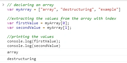 Array Destructuring In JavaScript