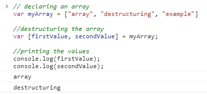 Array Destructuring In JavaScript