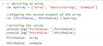Array Destructuring In JavaScript