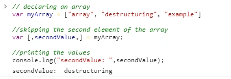 Array Destructuring In JavaScript