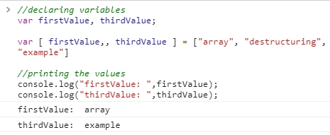 Array Destructuring In JavaScript