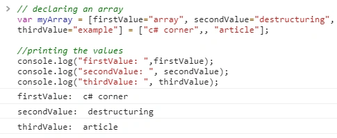 Array Destructuring In JavaScript