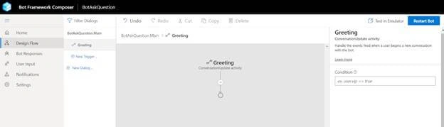 Ask Question To Users Using Bot Framework Composer