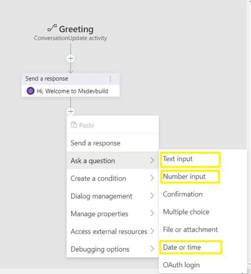 Ask Question To Users Using Bot Framework Composer