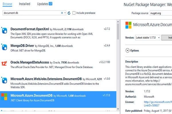 Azure CosmoDB