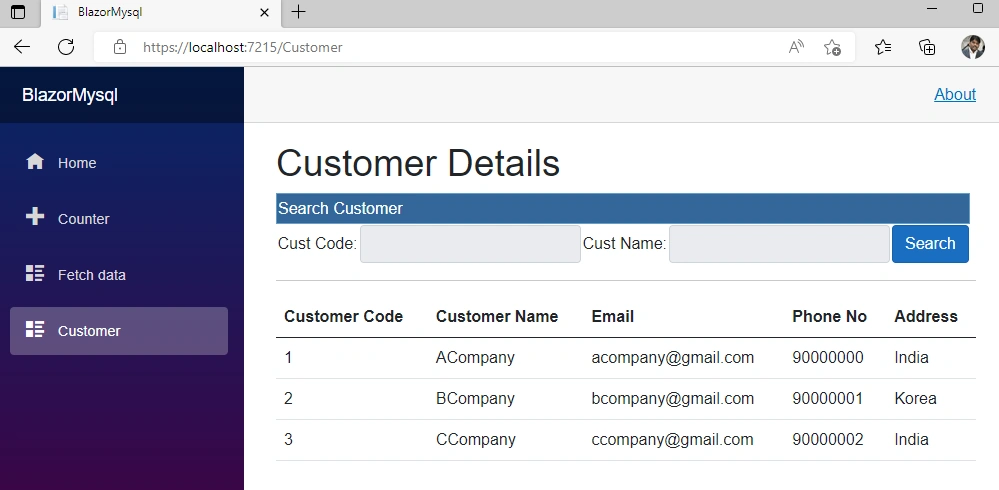 ASP.NET Core 6.0 Blazor Server APP and working with MySQL DB