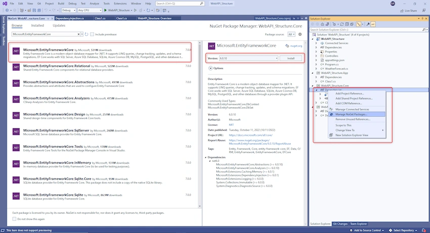 ASP.NET Core Api Clean Architecture With JWT authentication and Swagger