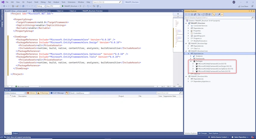 ASP.NET Core Api Clean Architecture With JWT authentication and Swagger