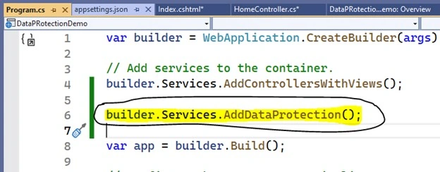 Asp.net Core Data Protection Service