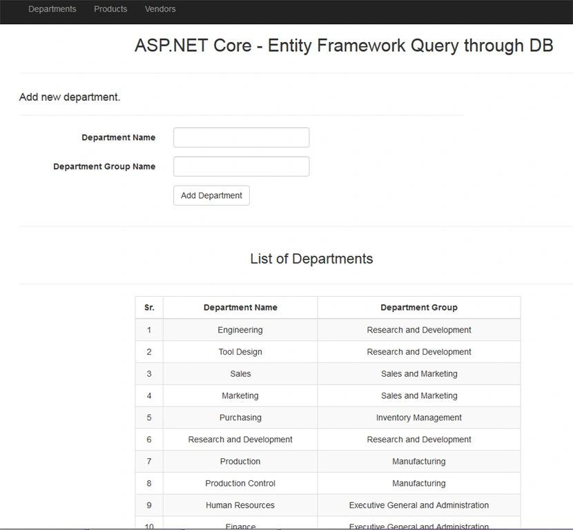 ASP.NET Core - Entity Framework Query Through Database