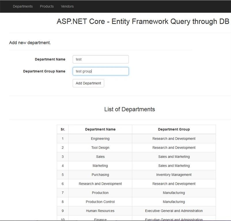 ASP.NET Core - Entity Framework Query Through Database