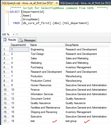 ASP.NET Core - Entity Framework Query Through Database