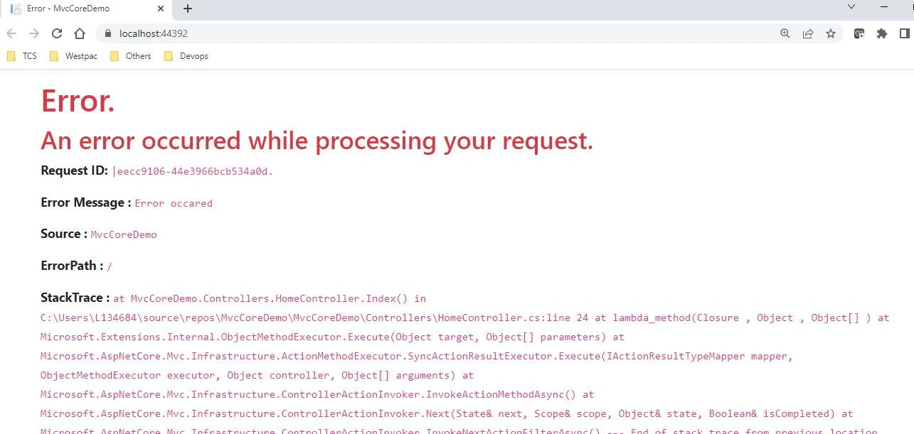 Custom Exception Handler - ASP.Net Core