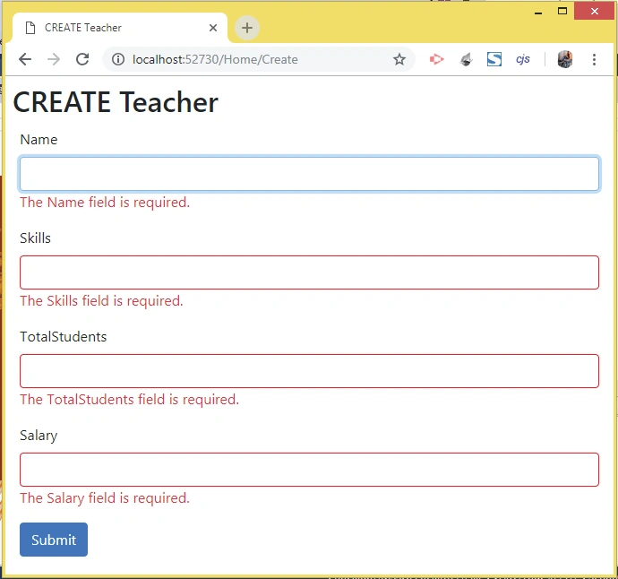 ASP.NET CORE client side validations ASP.NET CORE client side validations