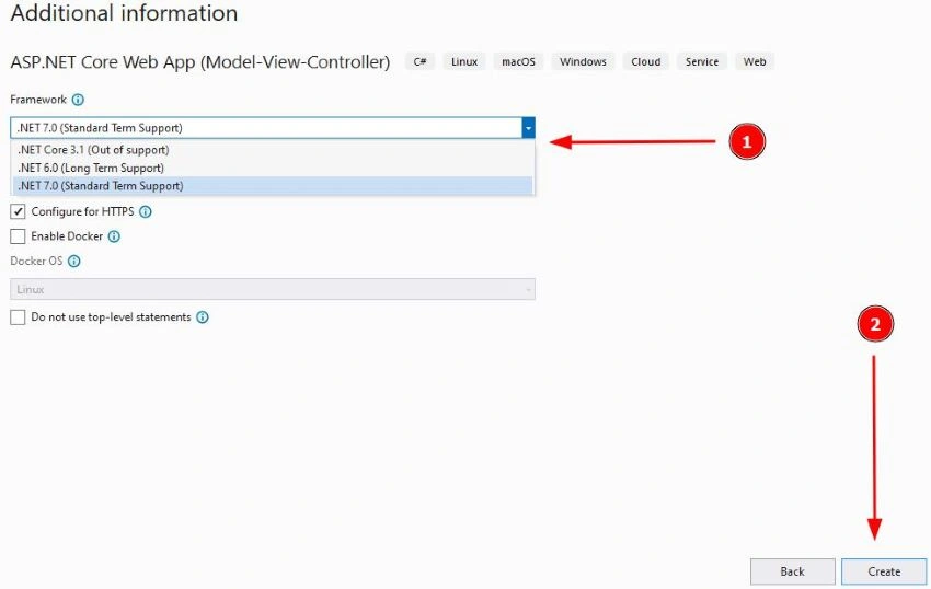 create MVC project