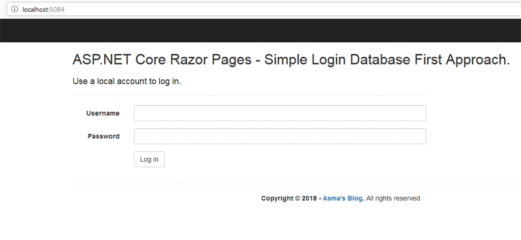 asp.net core login application