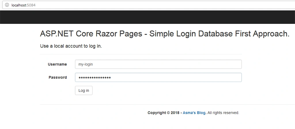 Simple Login using Entity Framework Database First Approach