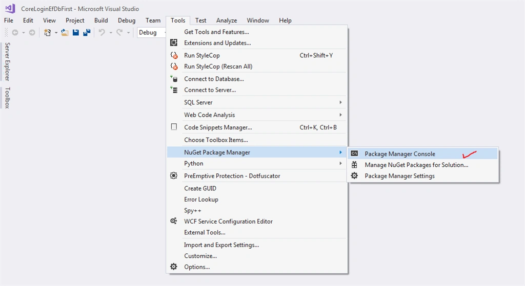 Package Manager Console