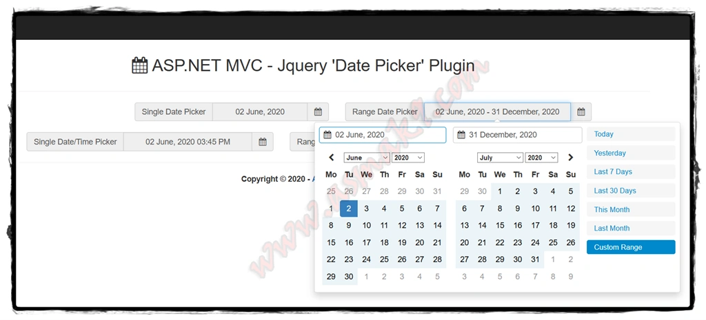 ASP.NET MVC - jQuery Date Picker Plugin