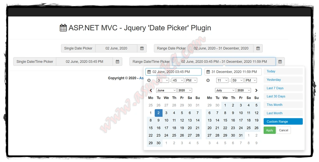 ASP.NET MVC - jQuery Date Picker Plugin