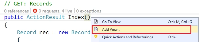 Add A view