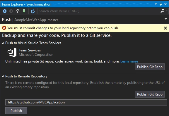 ASP.NET MVC Project Integration With Github