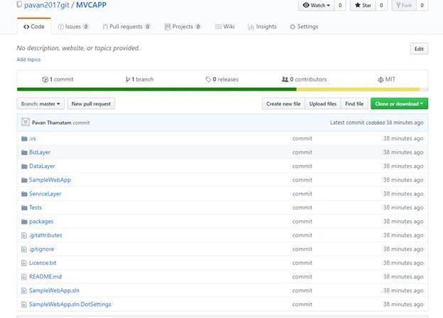ASP.NET MVC Project Integration With Github
