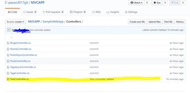 ASP.NET MVC Project Integration With Github