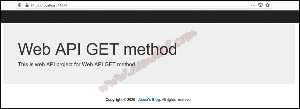 ASP.NET MVC - REST Web API GET Method