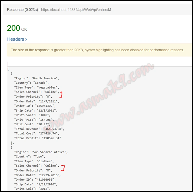 ASP.NET MVC - REST Web API GET Method
