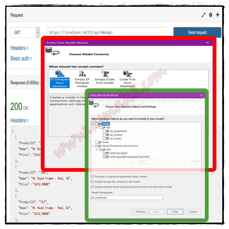 ASP.NET MVC - REST Web API SQL Server Connection Using Entity Framework Database First Approach