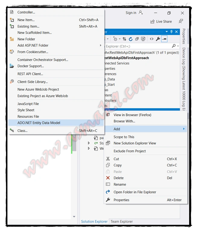 ASP.NET MVC - REST Web API SQL Server Connection Using Entity Framework Database First Approach