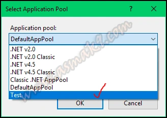 Select application pool