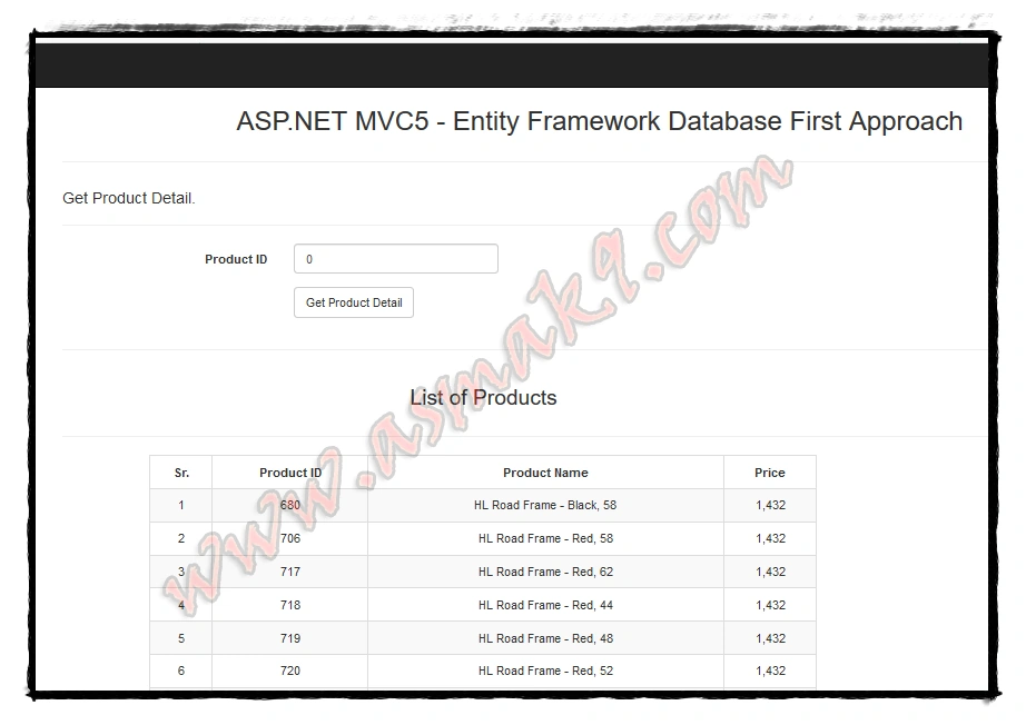 ASP.NET MVC 5 - Entity Framework Database First Approach