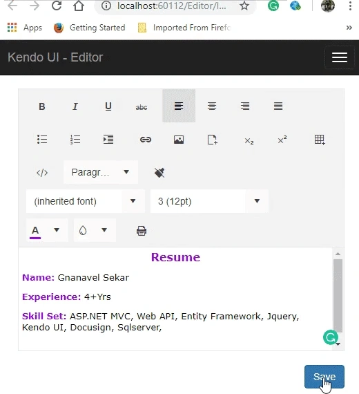 ASP.NET MVC 5 - Kendo UI - Working With Editors And Customize It