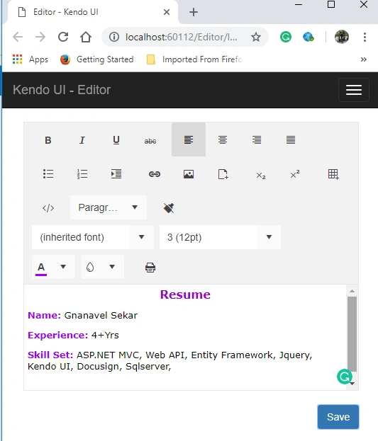 ASP.NET MVC 5 - Kendo UI - Working With Editors And Customize It