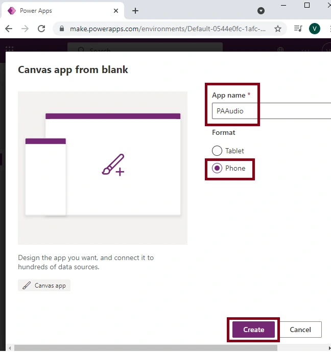Audio Control in Power Apps