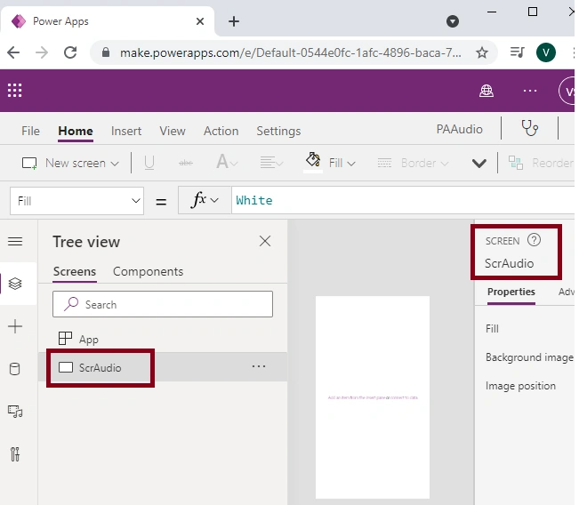 Audio Control in Power Apps