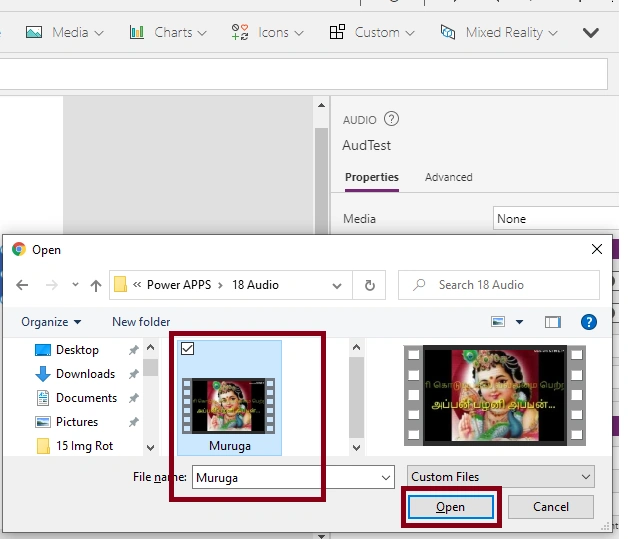 Audio Control in Power Apps