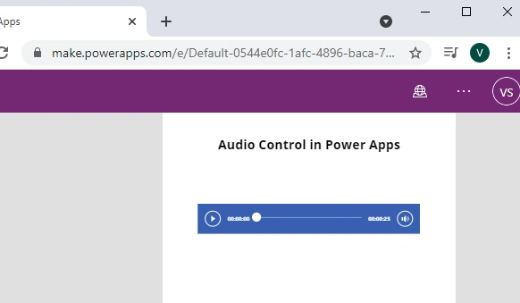 Audio Control in Power Apps