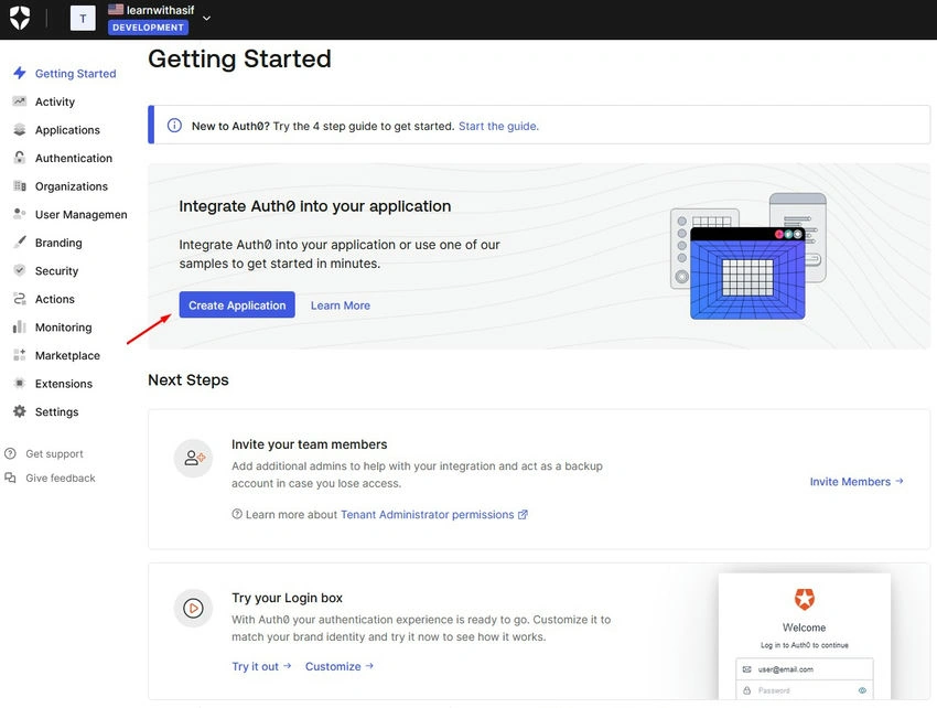 Create application