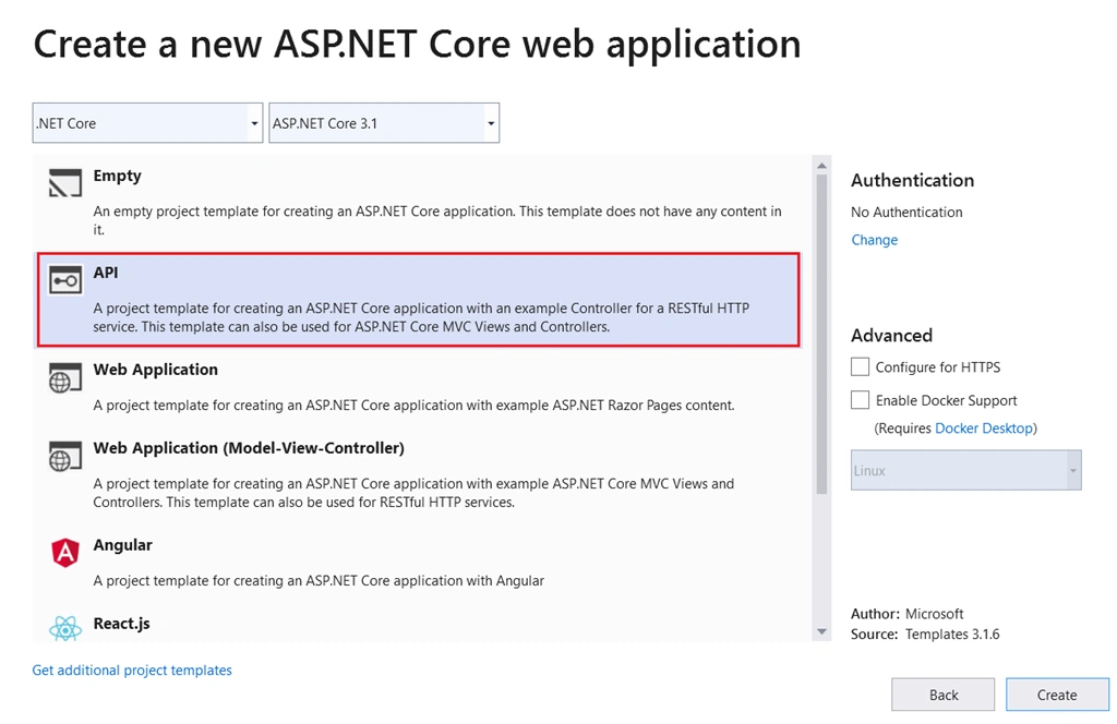 Create ASP.NET Core Web API