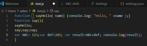 JavaScript code