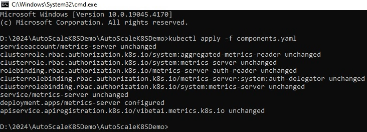 Kubectl apply f components