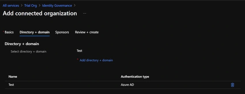 Add Connected Organization