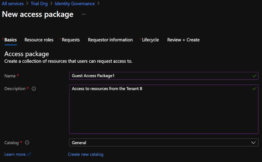New Access Package