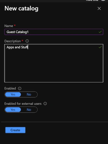 Create the Catalog