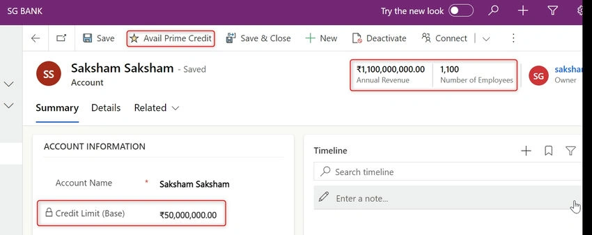 Credit limit