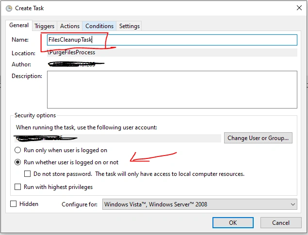 Automate purge process using Windows 10
