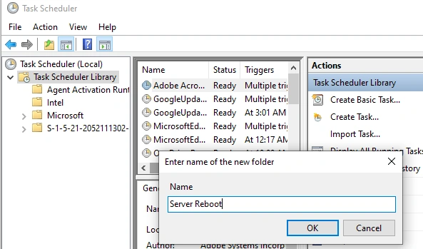 Automate Server Restart Using Task Scheduler